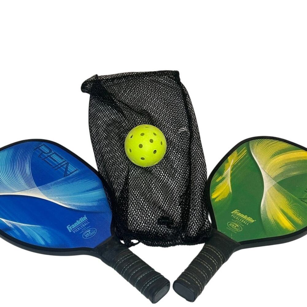 Franklin Rein 2 player Pickleball Paddle set 2 paddles 1 ball w/mesh bag